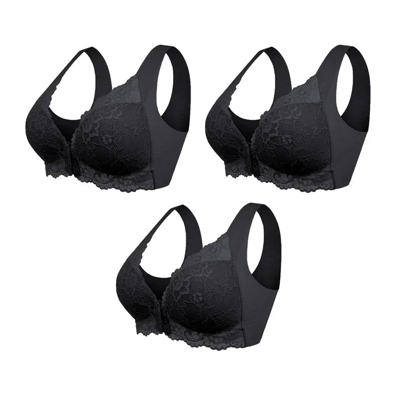 (1 acheté = 3 reçus) Soutien-gorge Sans Fil Galbant Avec Fermeture Frontale